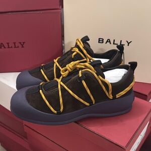 Bally Black and Yellow Sporty Sneakers